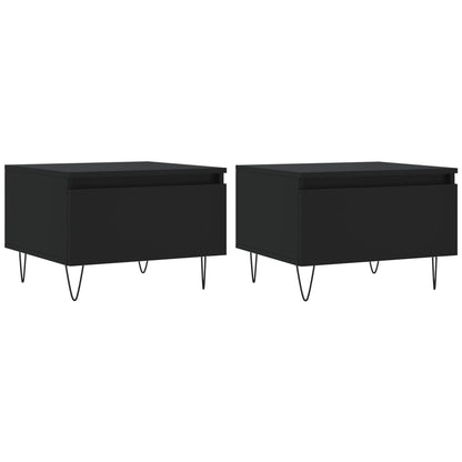 Tavolini da Salotto 2pz Neri 50x46x35 cm in Legno Multistrato | homemem39