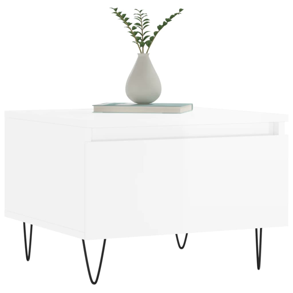Tavolini Salotto 2pz Bianco Lucido 50x46x35cm Legno Multistrato | homemem39