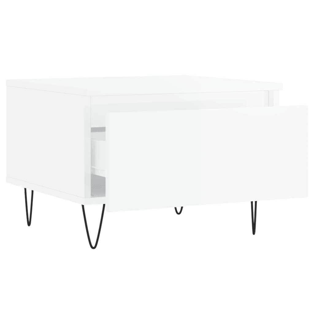 Tavolini Salotto 2pz Bianco Lucido 50x46x35cm Legno Multistrato | homemem39