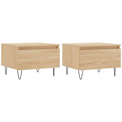 Tavolini Salotto 2pz Rovere Sonoma 50x46x35cm Legno Multistrato