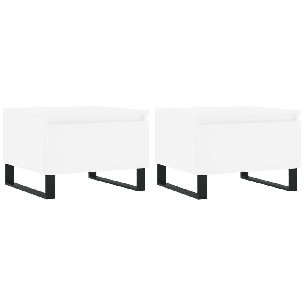 Tavolini da Salotto 2pz Bianchi 50x46x35cm in Legno Multistrato | homemem39