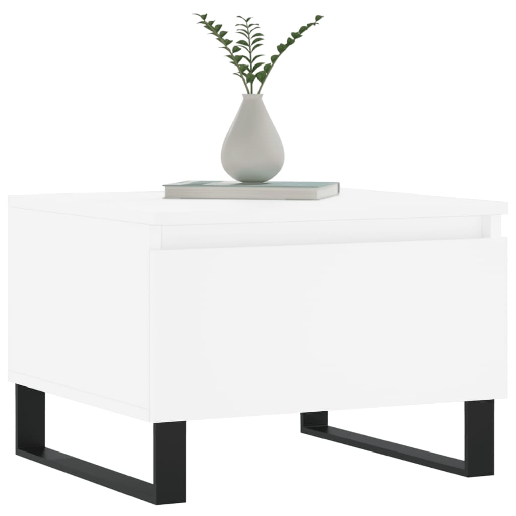 Tavolini da Salotto 2pz Bianchi 50x46x35cm in Legno Multistrato | homemem39