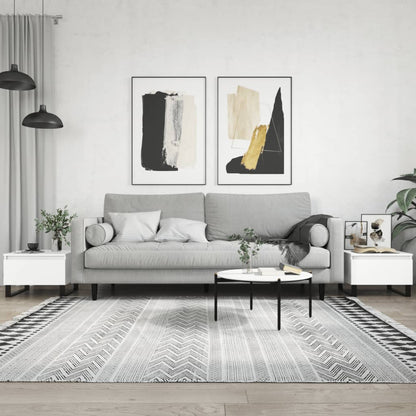 Tavolini da Salotto 2pz Bianchi 50x46x35cm in Legno Multistrato | homemem39
