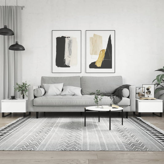 Tavolini da Salotto 2pz Bianchi 50x46x35cm in Legno Multistrato | homemem39