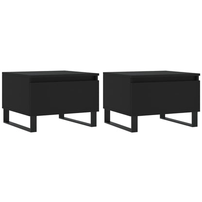 Tavolini da Salotto 2pz Neri 50x46x35 cm in Legno Multistrato | homemem39