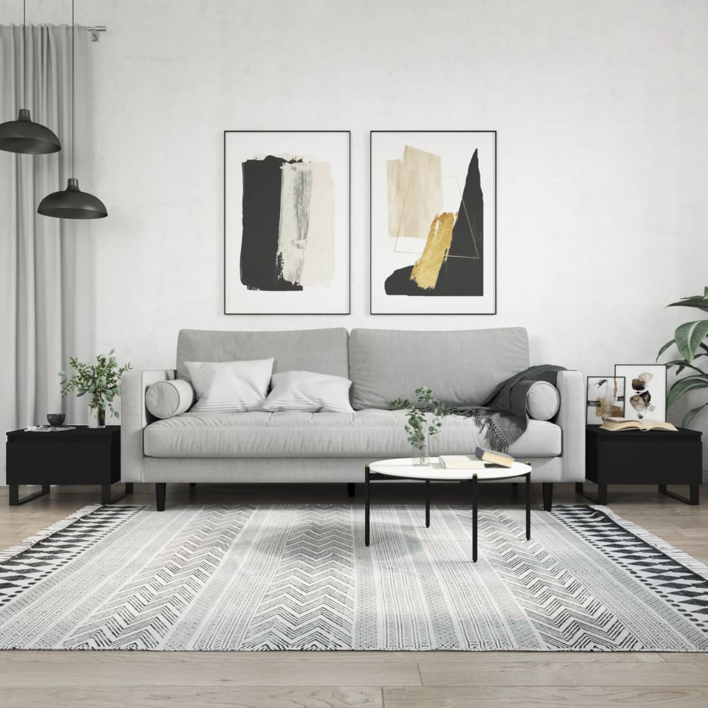 Tavolini da Salotto 2pz Neri 50x46x35 cm in Legno Multistrato | homemem39