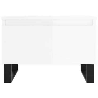 Tavolini Salotto 2pz Bianco Lucido 50x46x35cm Legno Multistrato | homemem39