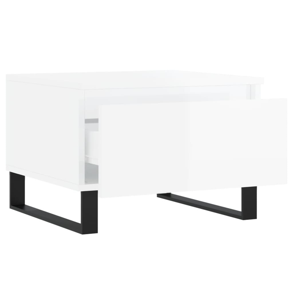 Tavolini Salotto 2pz Bianco Lucido 50x46x35cm Legno Multistrato | homemem39