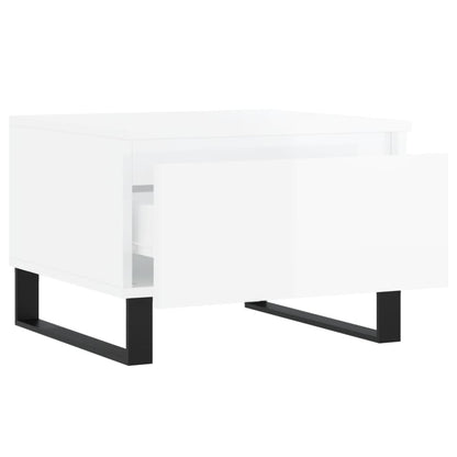 Tavolini Salotto 2pz Bianco Lucido 50x46x35cm Legno Multistrato | homemem39