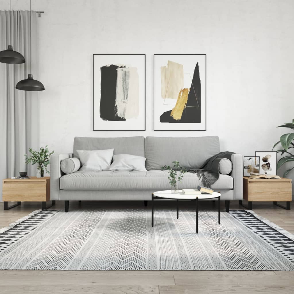 Tavolini Salotto 2pz Rovere Sonoma 50x46x35cm Legno Multistrato | homemem39