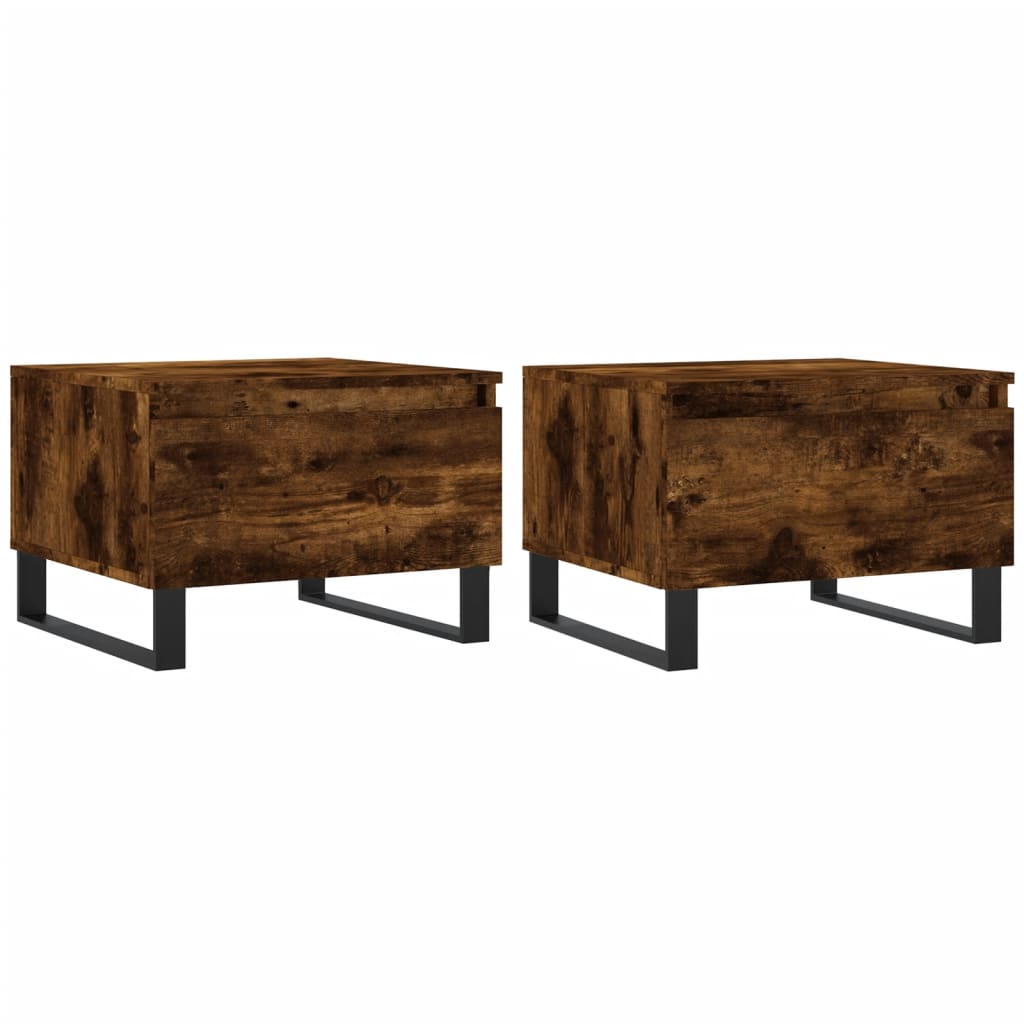 Tavolini Salotto 2pz Rovere Fumo 50x46x35 cm Legno Multistrato | homemem39