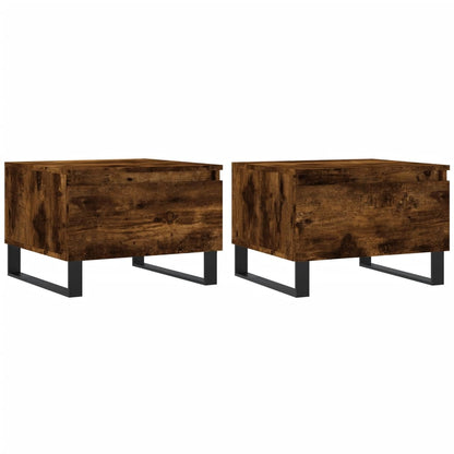 Tavolini Salotto 2pz Rovere Fumo 50x46x35 cm Legno Multistrato | homemem39
