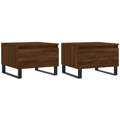 Tavolini Salotto 2pz Rovere Marrone 50x46x35 Legno Multistrato | homemem39