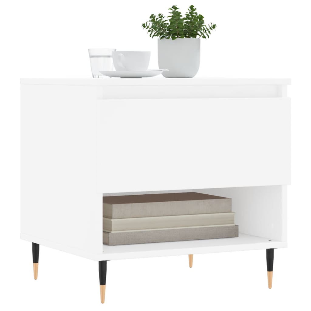 Tavolino da Salotto Bianco 50x46x50 cm in Legno Multistrato | homemem39