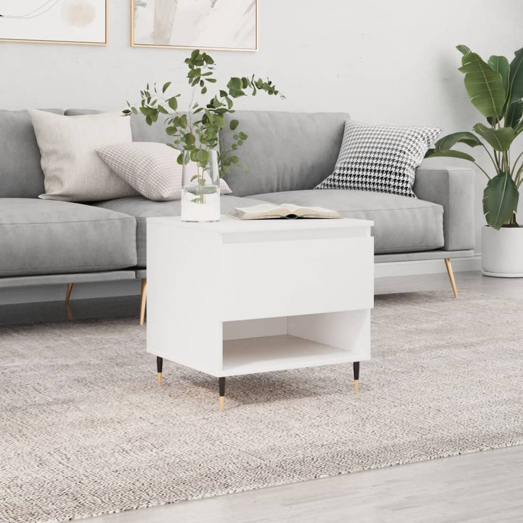 Tavolino da Salotto Bianco 50x46x50 cm in Legno Multistrato | homemem39