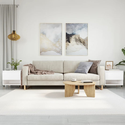 Tavolini Salotto 2 pz Bianchi 50x46x50 cm in Legno Multistrato | homemem39
