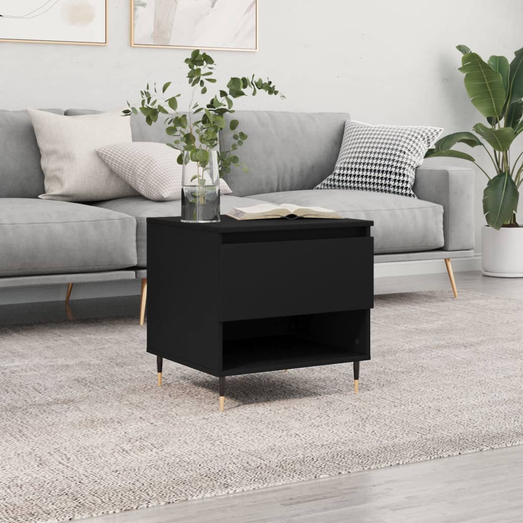 Tavolino da Salotto Nero 50x46x50 cm in Legno Multistrato | homemem39