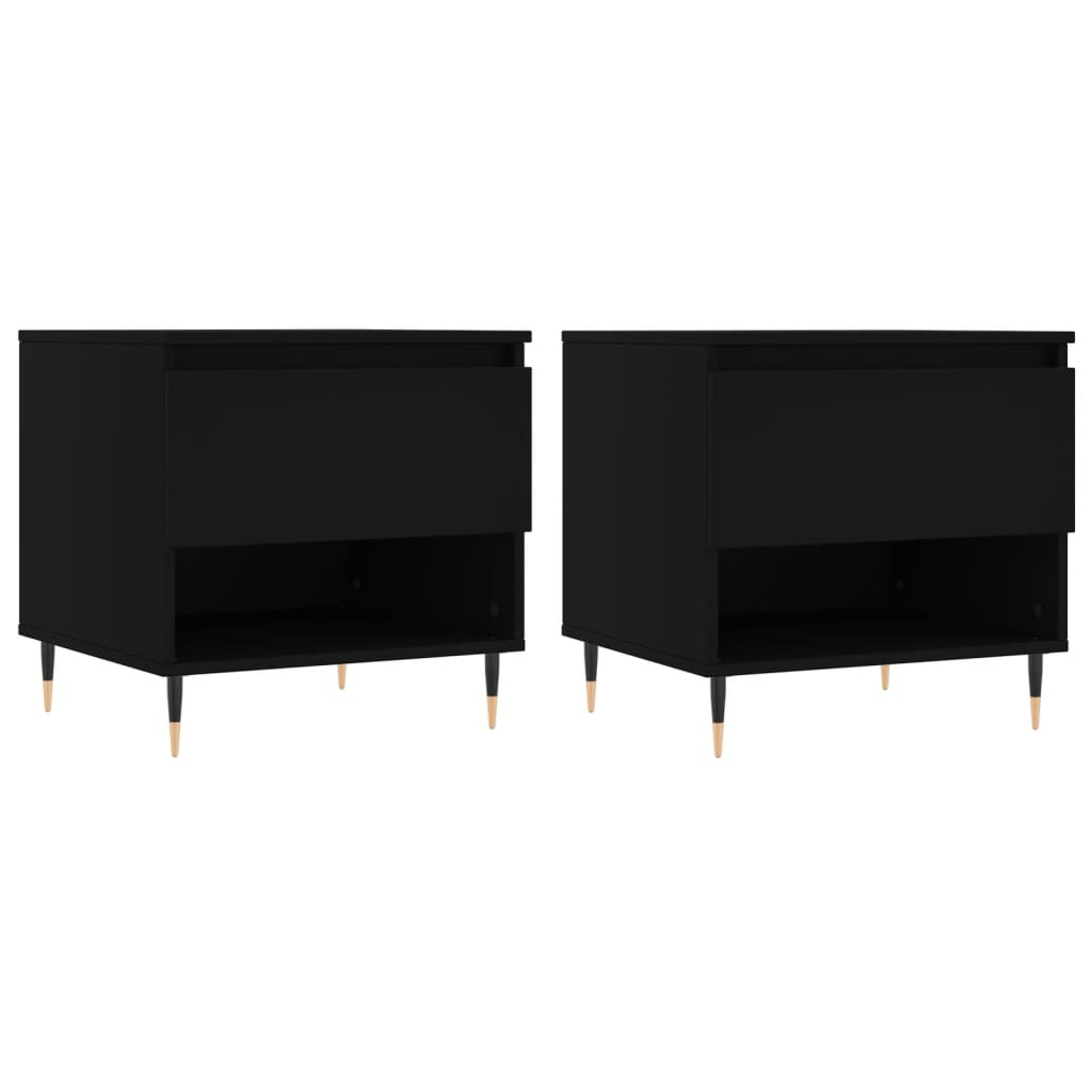 Tavolini da Salotto 2 pz Neri 50x46x50 cm in Legno Multistrato | homemem39