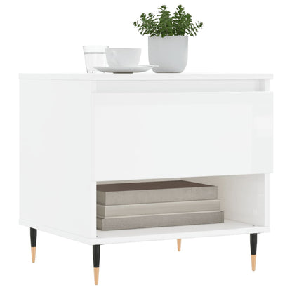 Tavolini Salotto 2pz Bianco Lucido 50x46x50cm Legno Multistrato | homemem39