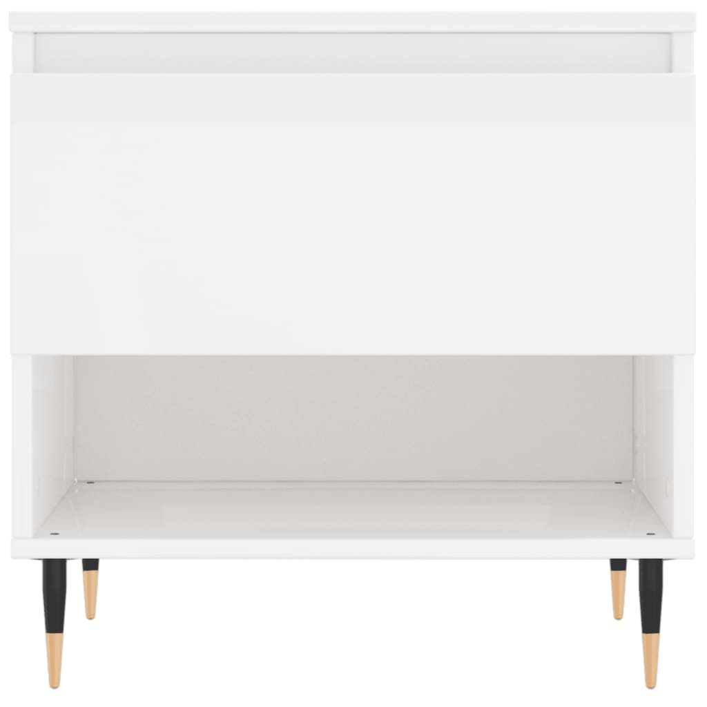 Tavolini Salotto 2pz Bianco Lucido 50x46x50cm Legno Multistrato | homemem39