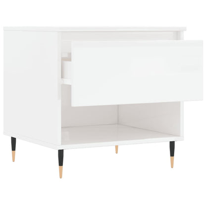 Tavolini Salotto 2pz Bianco Lucido 50x46x50cm Legno Multistrato | homemem39