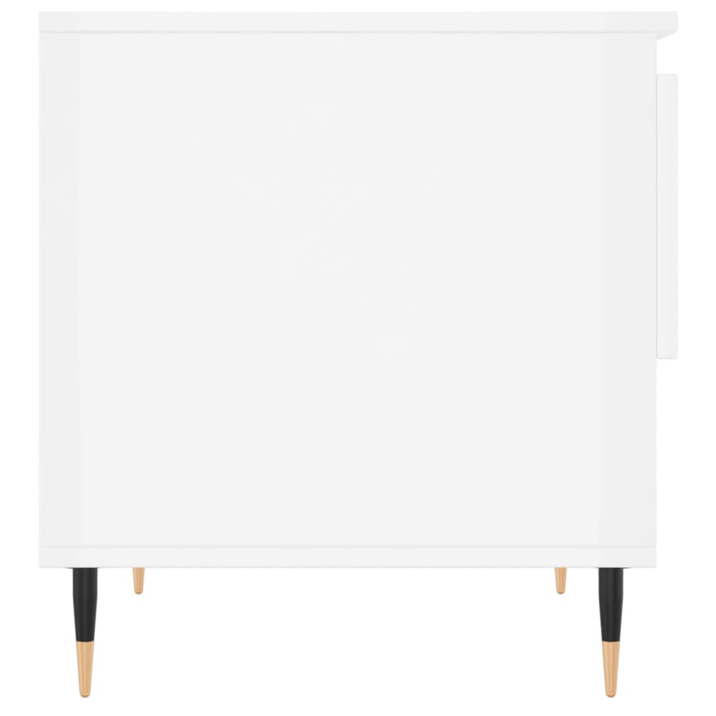 Tavolini Salotto 2pz Bianco Lucido 50x46x50cm Legno Multistrato | homemem39
