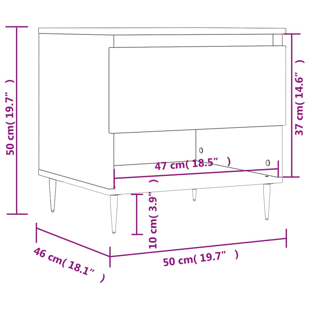 Tavolino da Salotto Grigio Cemento 50x46x50cm Legno Multistrato | homemem39