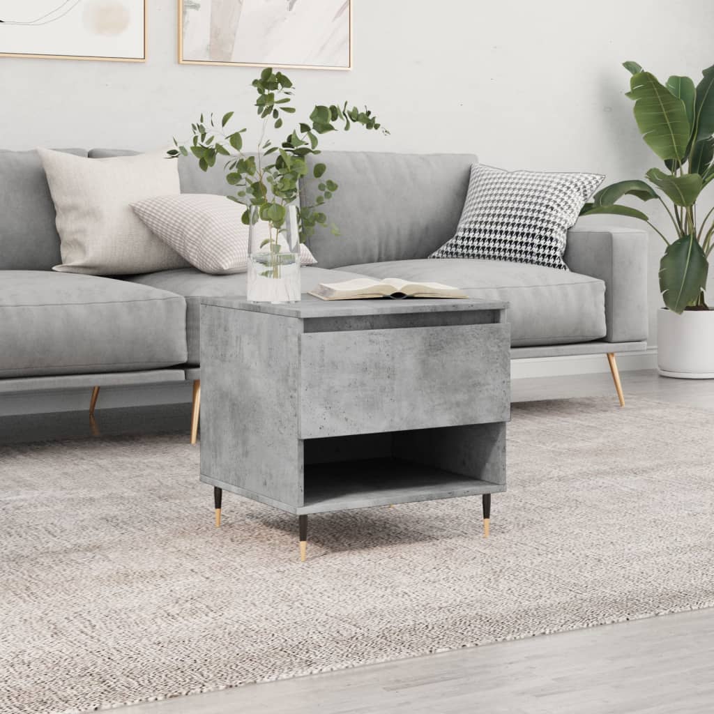 Tavolino da Salotto Grigio Cemento 50x46x50cm Legno Multistrato | homemem39
