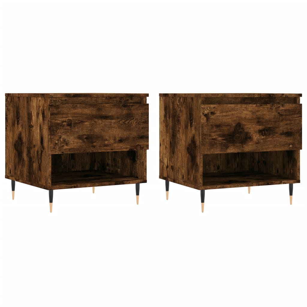 Tavolini Salotto 2pz Rovere Fumo 50x46x50 cm Legno Multistrato | homemem39