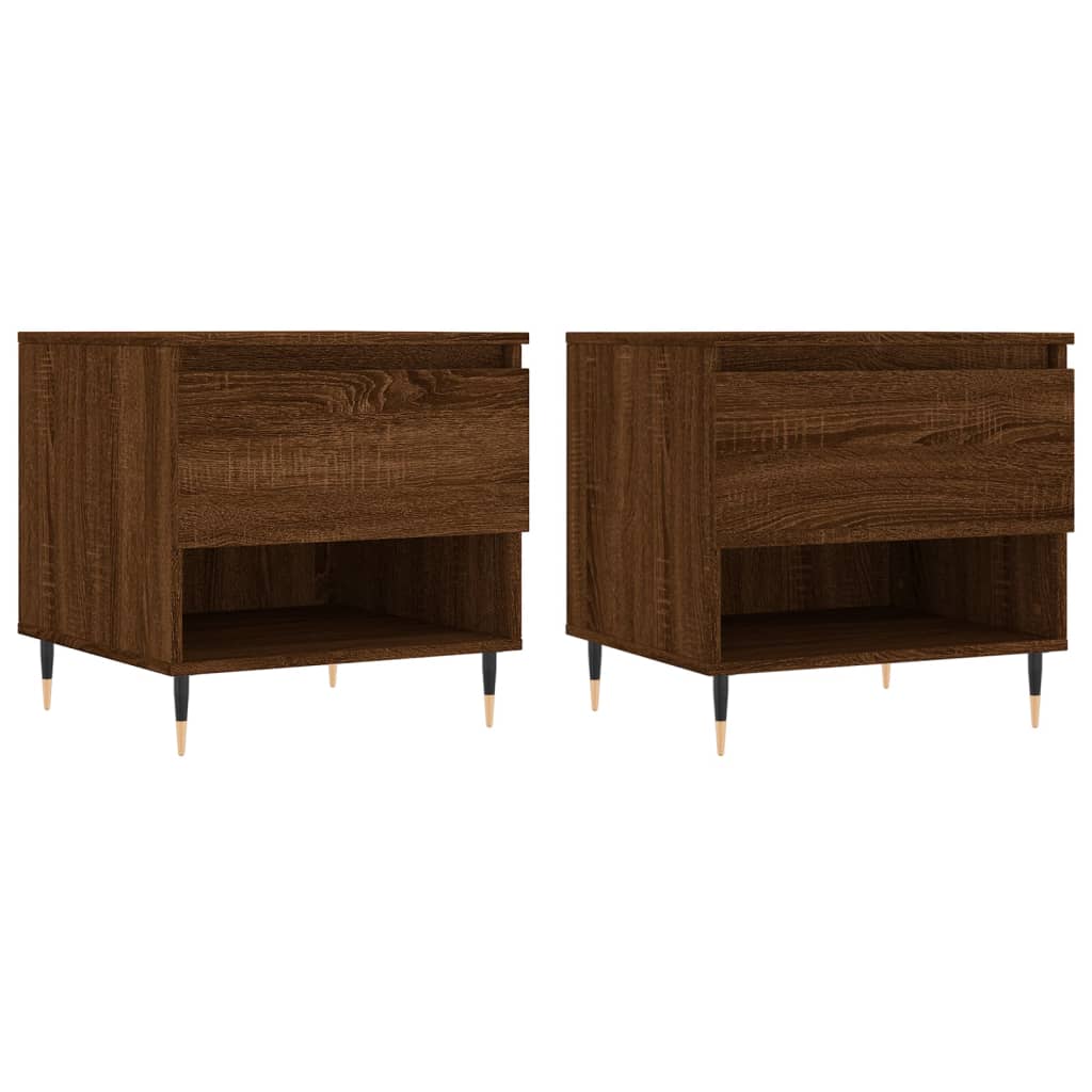 Tavolini Salotto 2pz Rovere Marrone 50x46x50 Legno Multistrato | homemem39