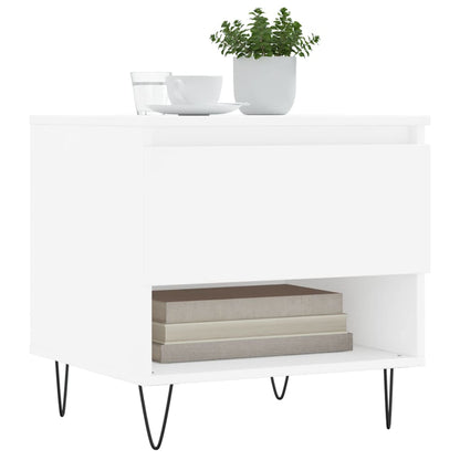 Tavolini Salotto 2 pz Bianchi 50x46x50 cm in Legno Multistrato | homemem39