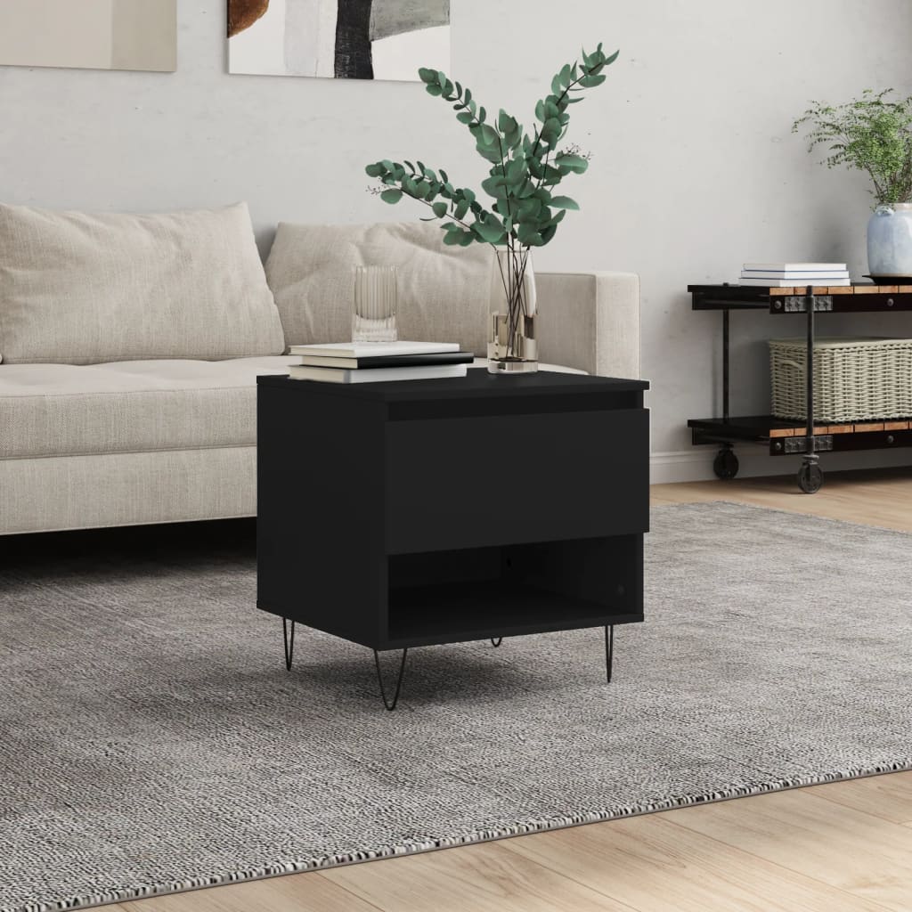 Tavolino da Salotto Nero 50x46x50 cm in Legno Multistrato | homemem39