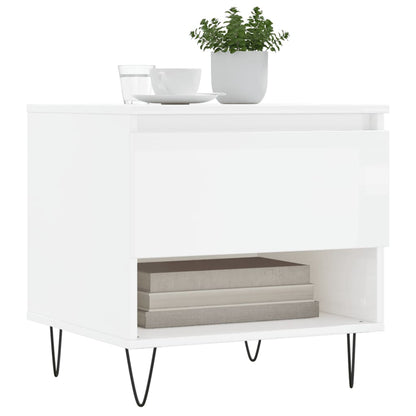 Tavolini Salotto 2pz Bianco Lucido 50x46x50cm Legno Multistrato | homemem39