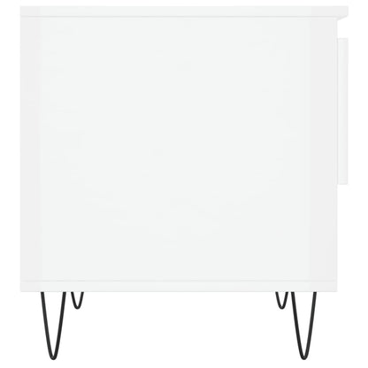 Tavolini Salotto 2pz Bianco Lucido 50x46x50cm Legno Multistrato