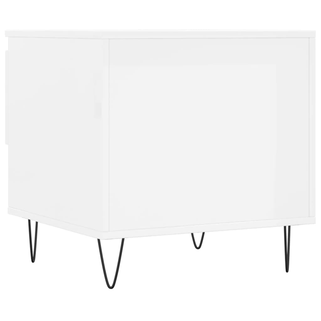 Tavolini Salotto 2pz Bianco Lucido 50x46x50cm Legno Multistrato | homemem39