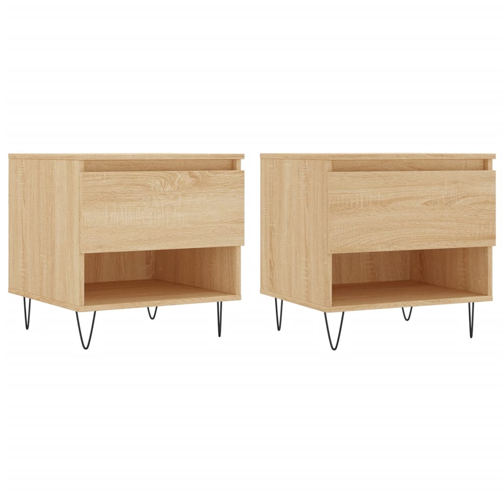 Tavolini Salotto 2pz Rovere Sonoma 50x46x50cm Legno Multistrato | homemem39