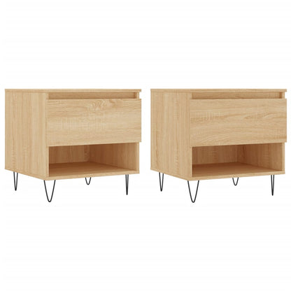Tavolini Salotto 2pz Rovere Sonoma 50x46x50cm Legno Multistrato | homemem39