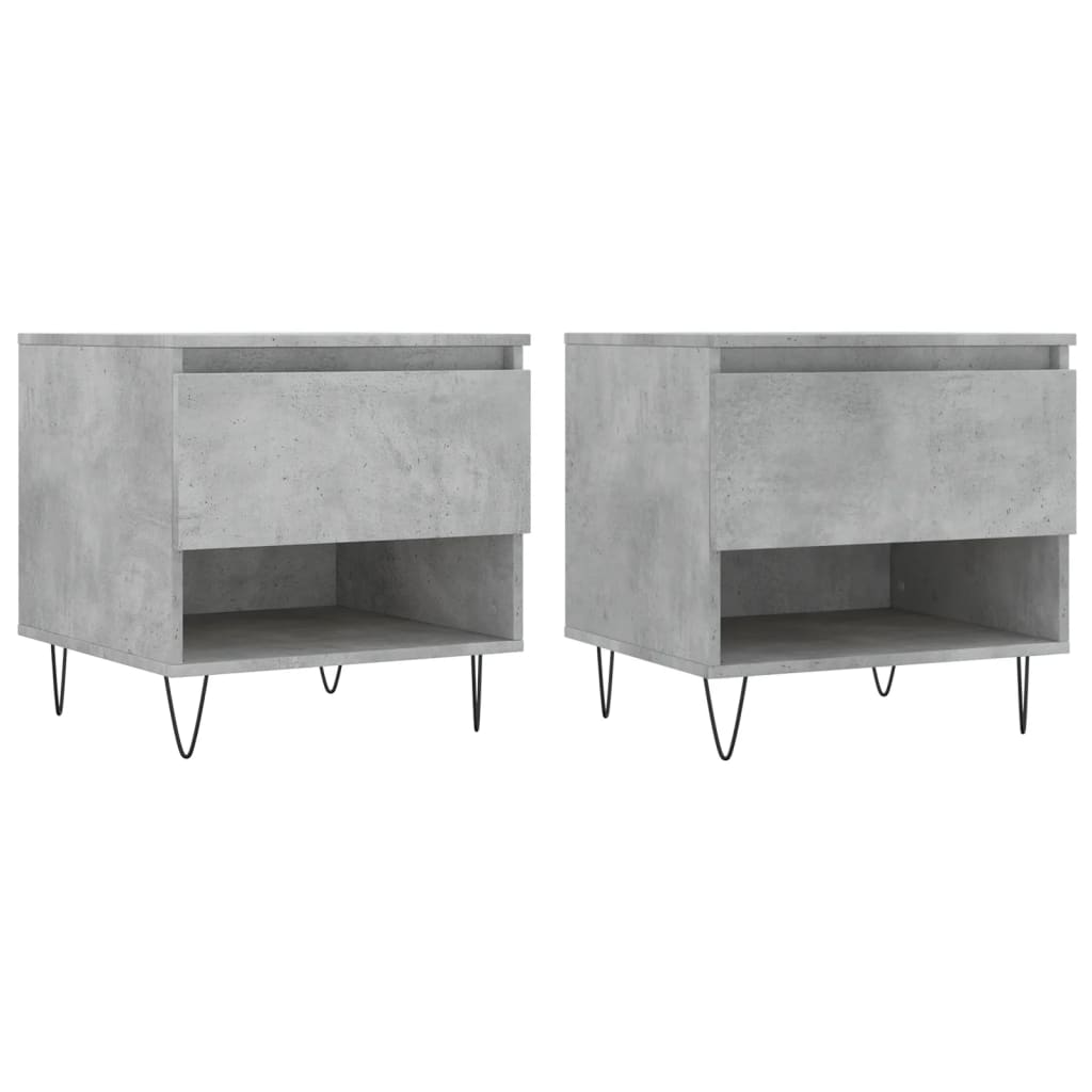 Tavolini Salotto 2pz Grigio Cemento 50x46x50 Legno Multistrato | homemem39