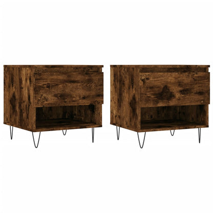 Tavolini Salotto 2pz Rovere Fumo 50x46x50 cm Legno Multistrato | homemem39