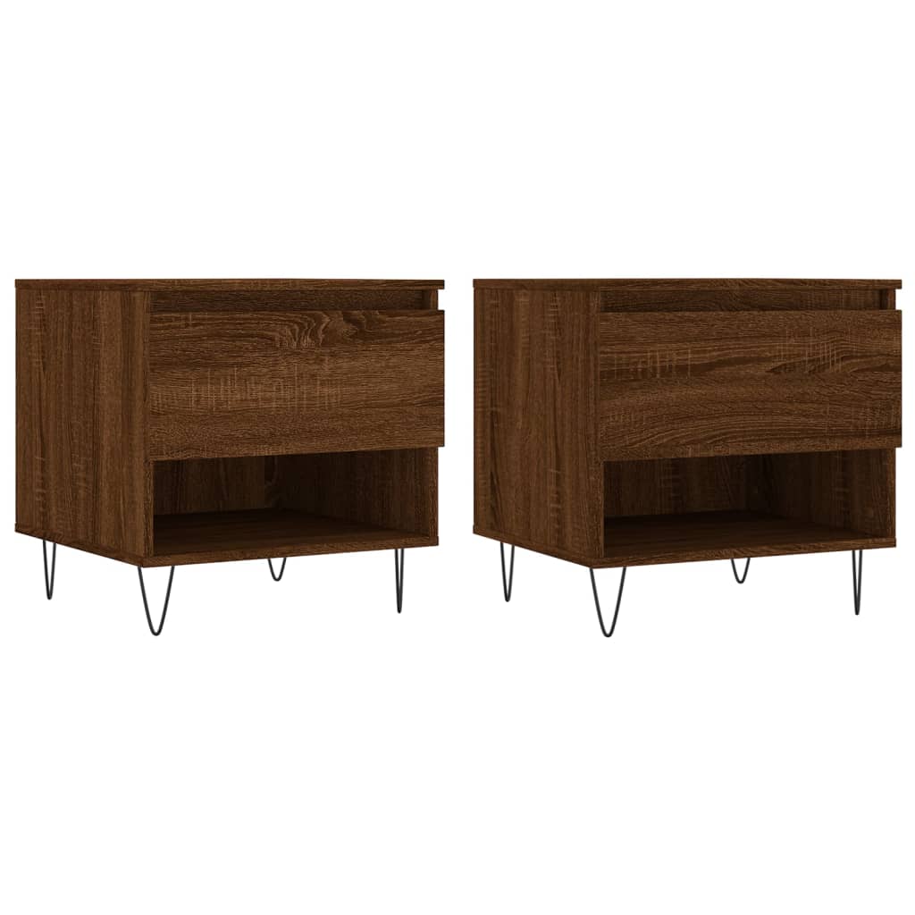 Tavolini Salotto 2pz Rovere Marrone 50x46x50 Legno Multistrato | homemem39