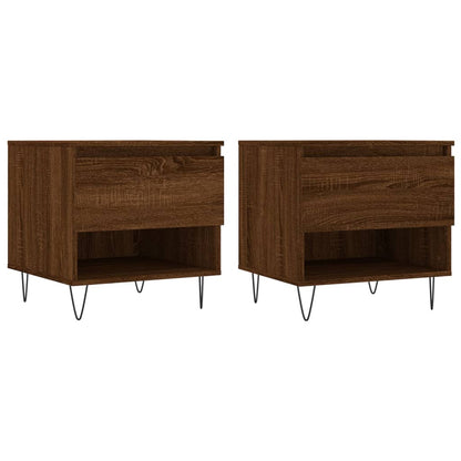 Tavolini Salotto 2pz Rovere Marrone 50x46x50 Legno Multistrato | homemem39