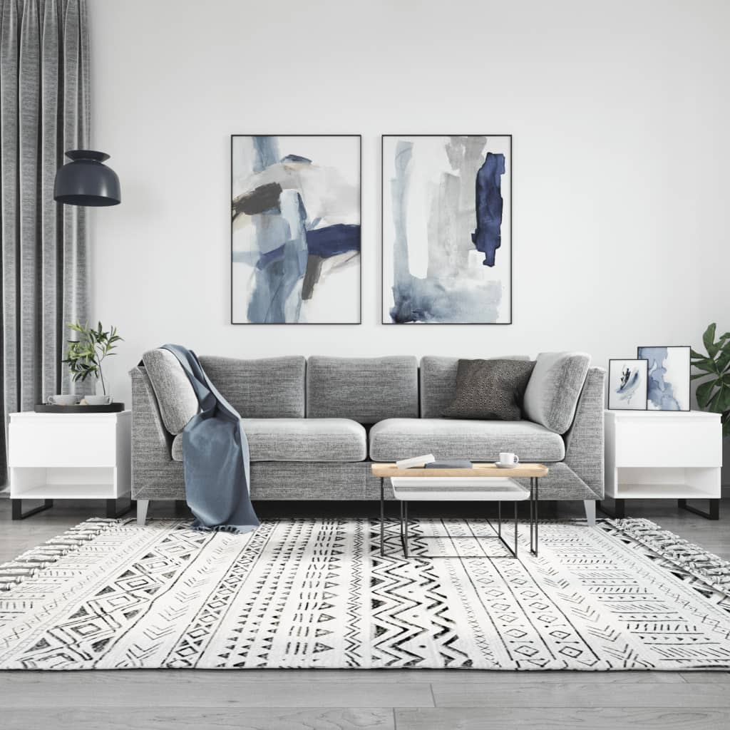 Tavolini Salotto 2 pz Bianchi 50x46x50 cm in Legno Multistrato | homemem39