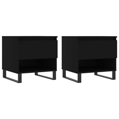 Tavolini da Salotto 2 pz Neri 50x46x50 cm in Legno Multistrato | homemem39