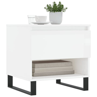 Tavolini Salotto 2pz Bianco Lucido 50x46x50cm Legno Multistrato | homemem39
