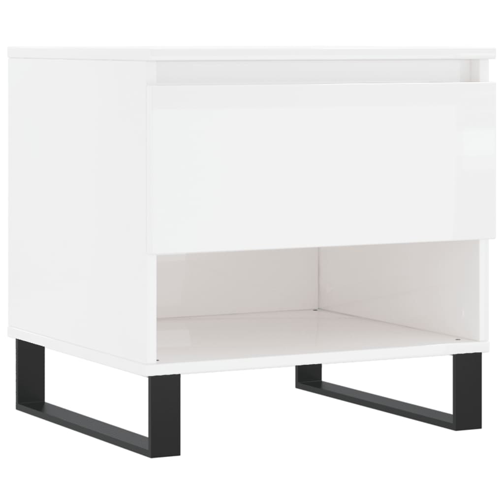 Tavolini Salotto 2pz Bianco Lucido 50x46x50cm Legno Multistrato | homemem39