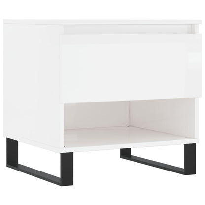 Tavolini Salotto 2pz Bianco Lucido 50x46x50cm Legno Multistrato | homemem39