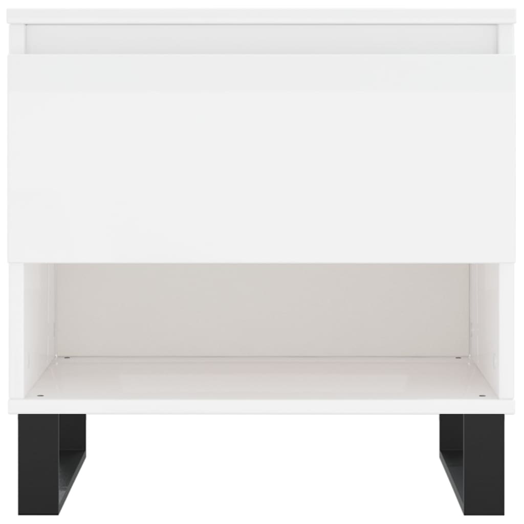 Tavolini Salotto 2pz Bianco Lucido 50x46x50cm Legno Multistrato | homemem39