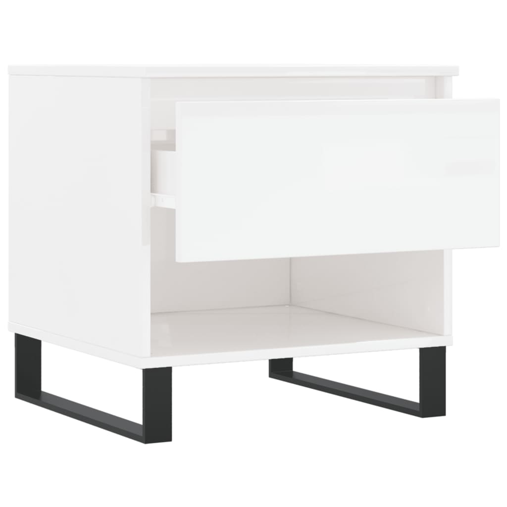 Tavolini Salotto 2pz Bianco Lucido 50x46x50cm Legno Multistrato | homemem39