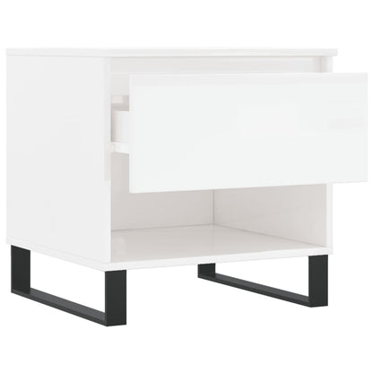 Tavolini Salotto 2pz Bianco Lucido 50x46x50cm Legno Multistrato | homemem39