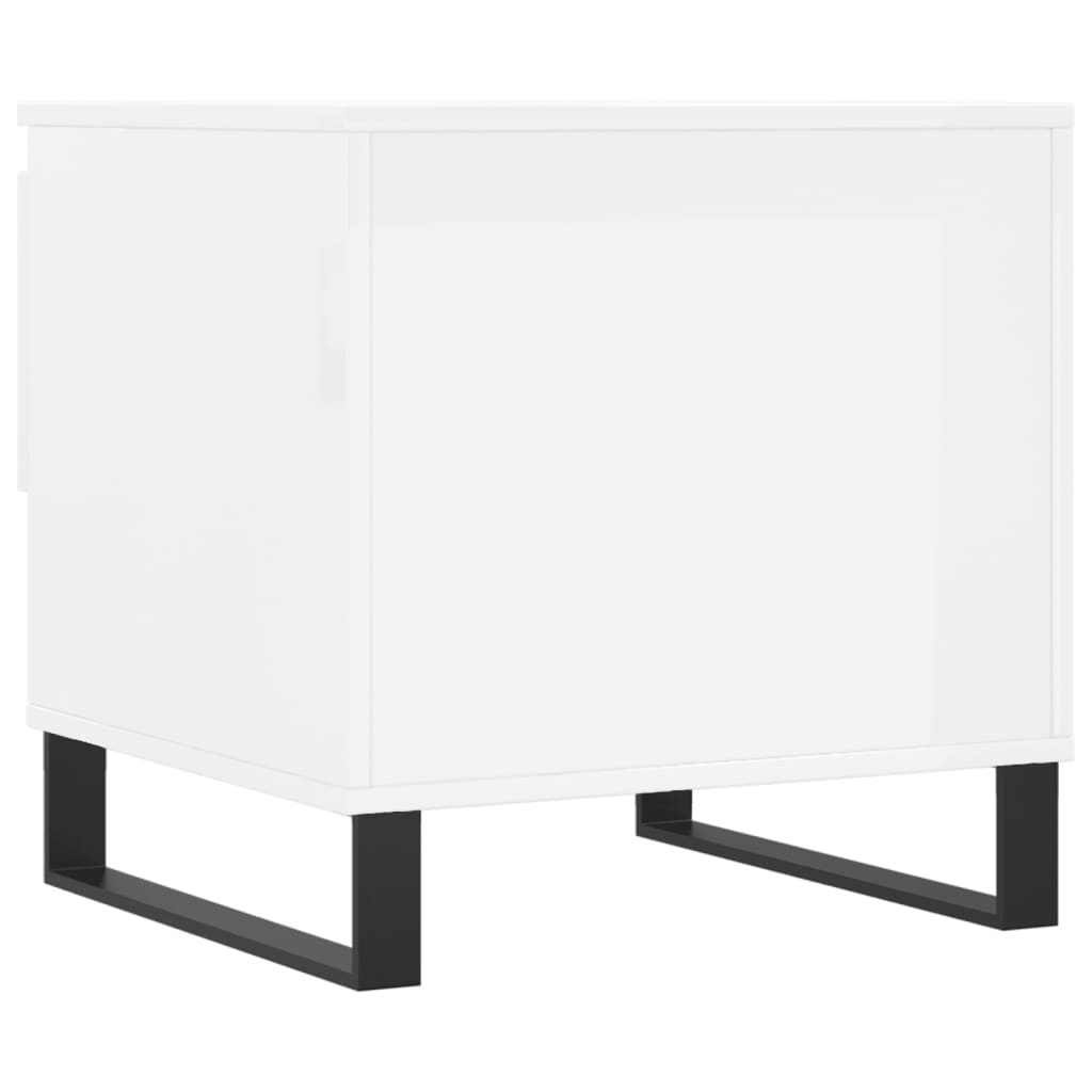 Tavolini Salotto 2pz Bianco Lucido 50x46x50cm Legno Multistrato | homemem39